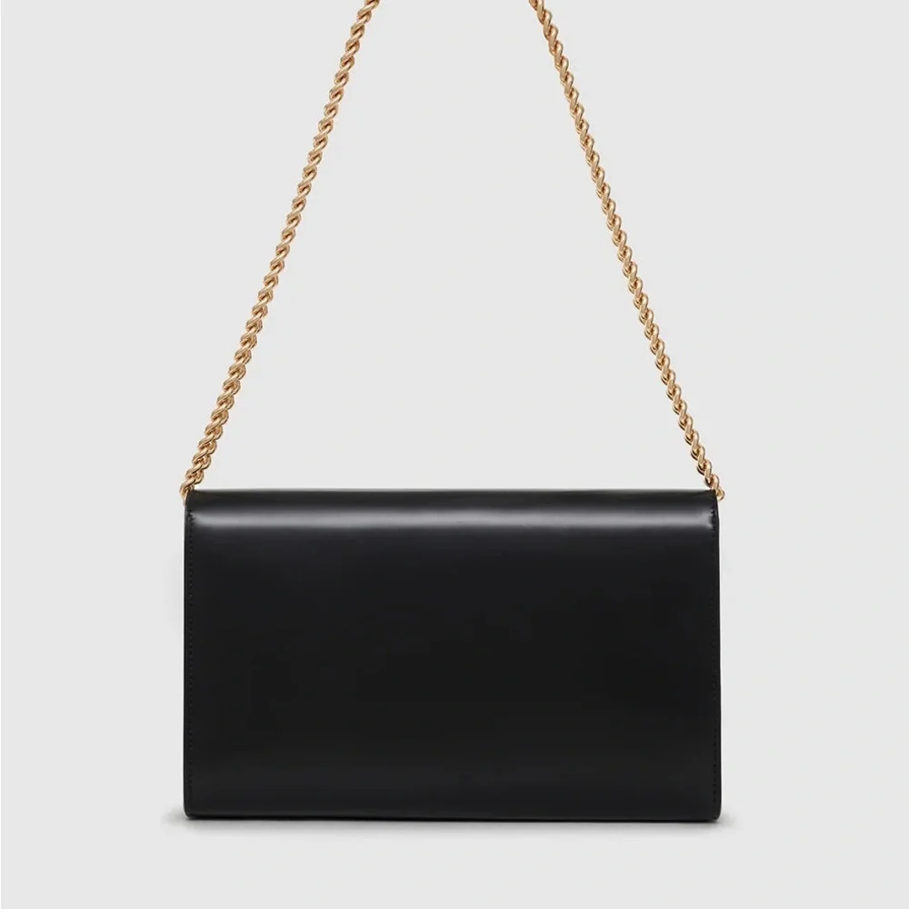 Anine Bing Elly Clutch - High-Shine Black